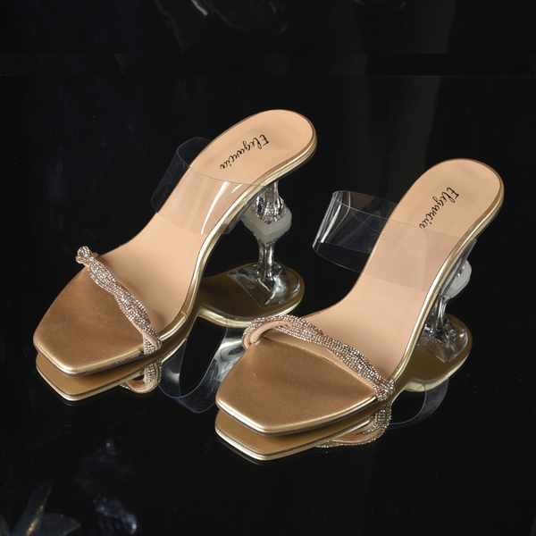 Gold 2025 glass heels
