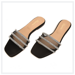 ELEGANCIA - Women Flat Slides Dazzle