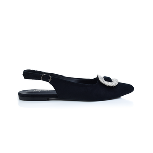 ELEGANCIA-Women's Flat Slingback Pumps-MELINA-BLACK