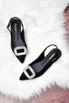 ELEGANCIA-Women's Flat Slingback Pumps-MELINA-BLACK