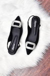 ELEGANCIA-Women's Flat Slingback Pumps-MELINA-BLACK