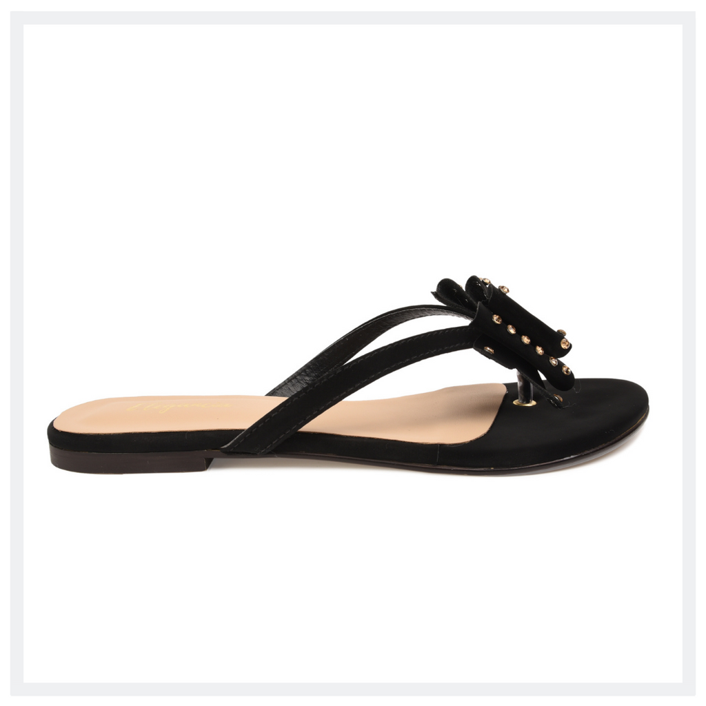 ELEGANCIA - Women Flat Bow Slides Tia