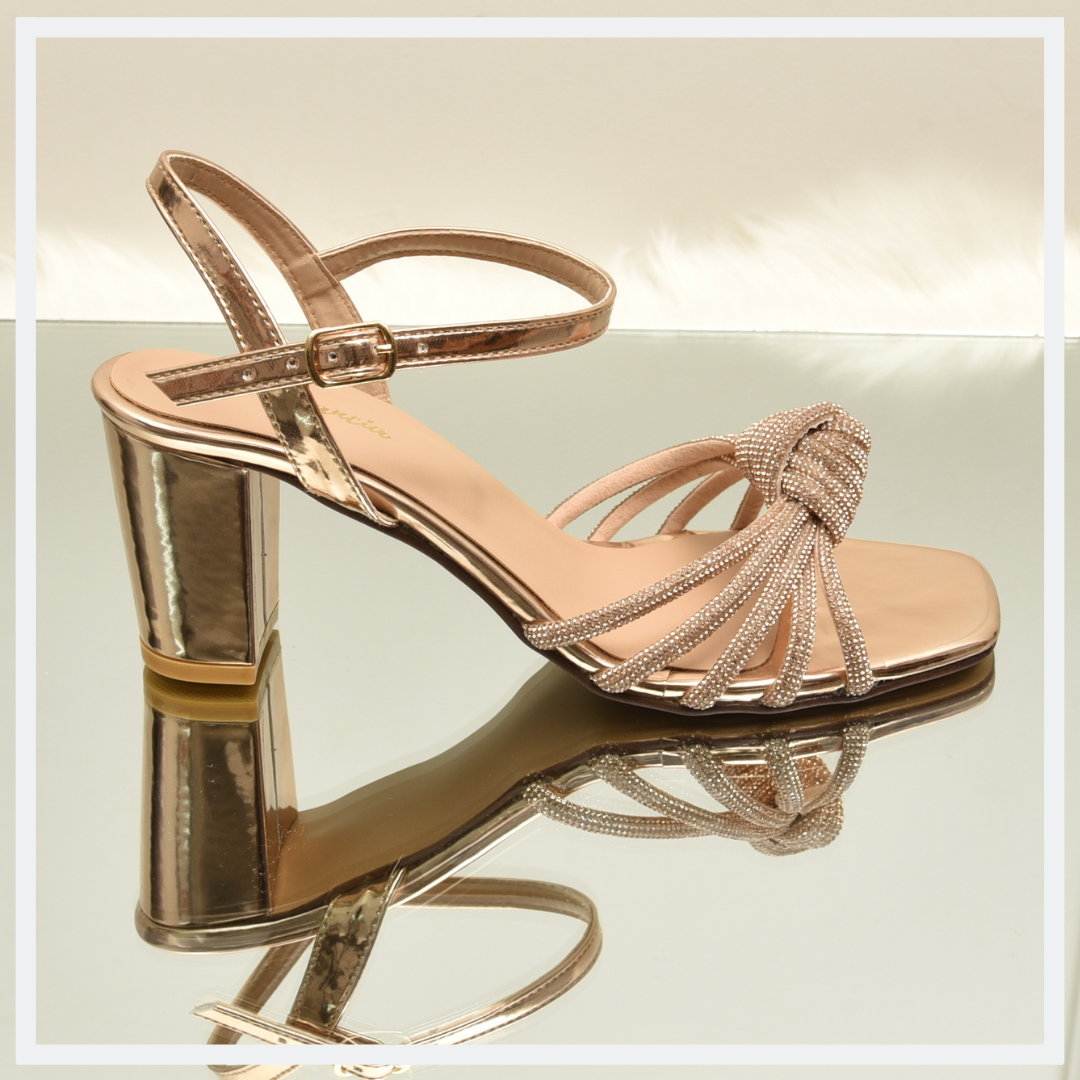 Womens rose 2025 gold block heels