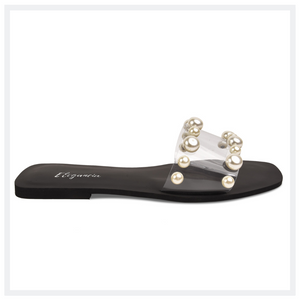 ELEGANCIA - Women Flat Pearl Slides Marina