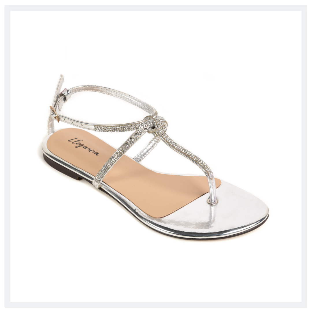 Ladies 2025 silver sandals