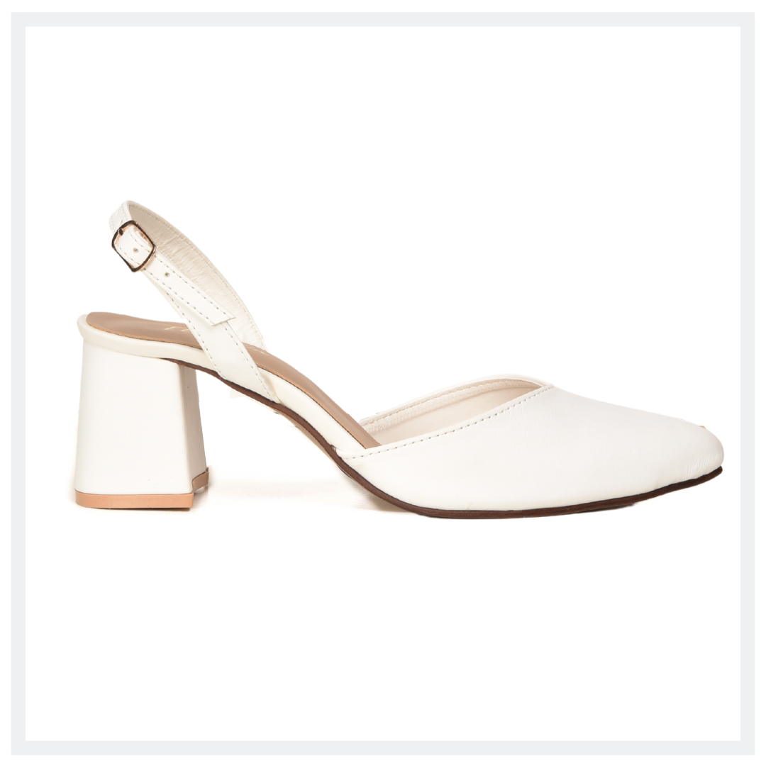 Womens white 2025 block heel
