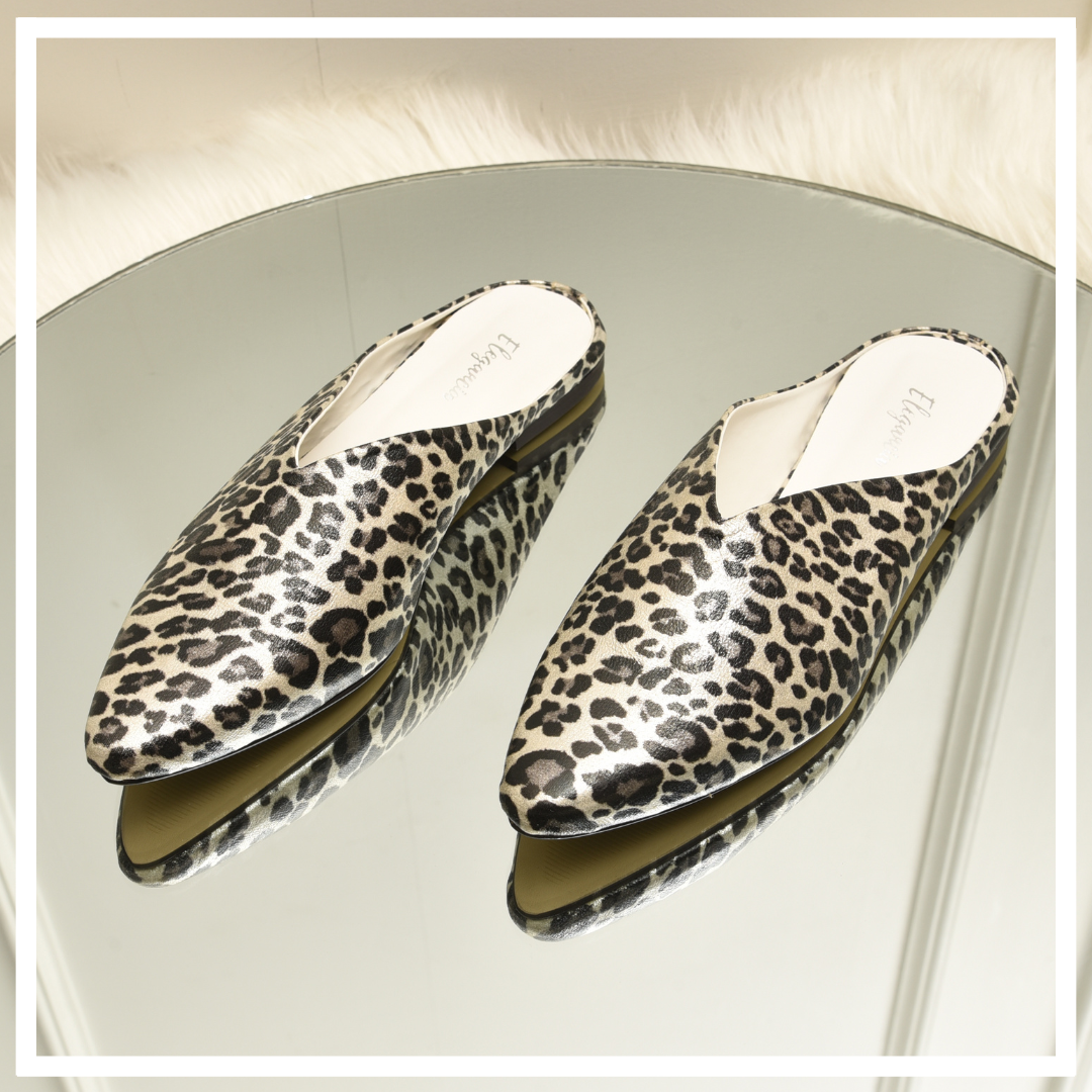 Leopard 2025 flat mules