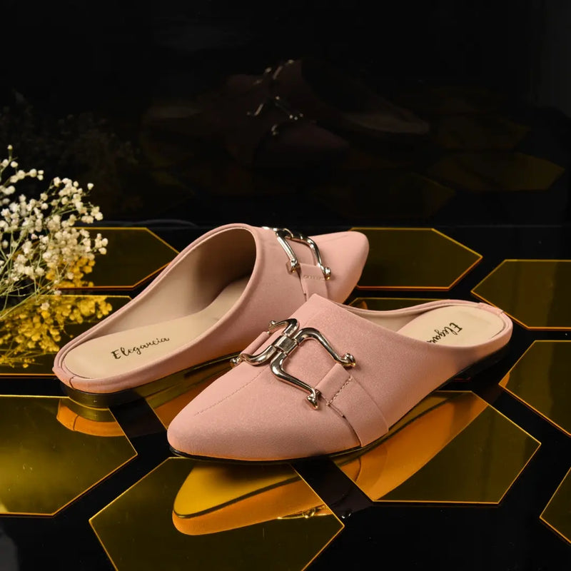 ELEGANCIA - Women Flat Mules Celeste