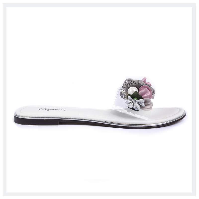 ELEGANCIA - Women Transparent Floral Slides