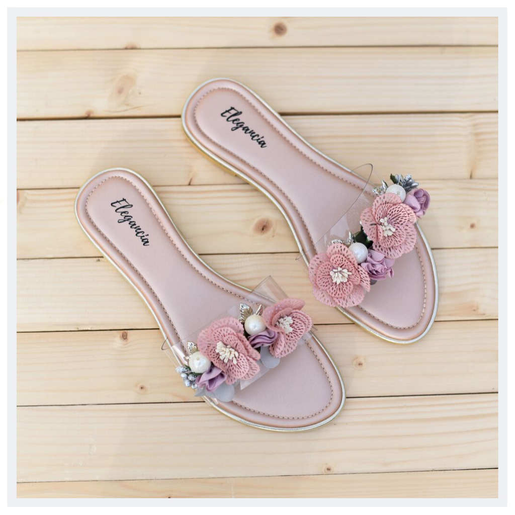 ELEGANCIA - Women Transparent Floral Slides